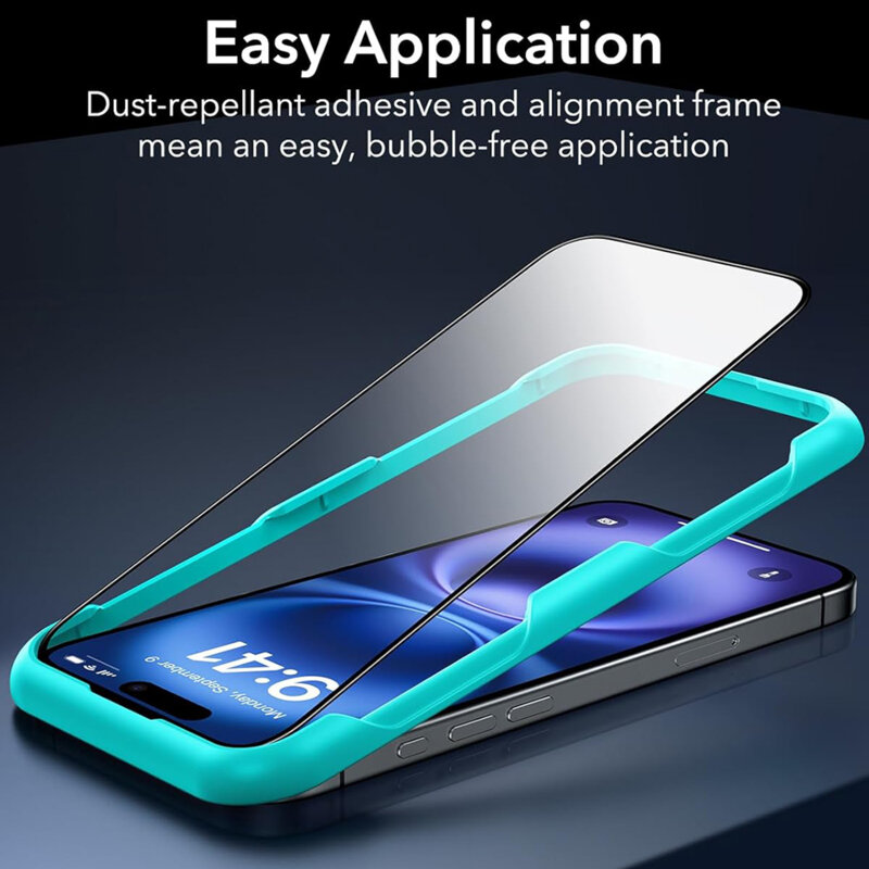 Folie sticla iPhone 16 Plus ESR Tempered Glass, negru