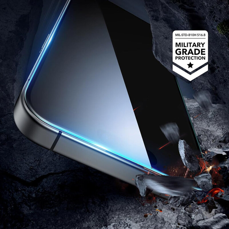 Folie sticla iPhone 16 Plus ESR Tempered Glass, negru