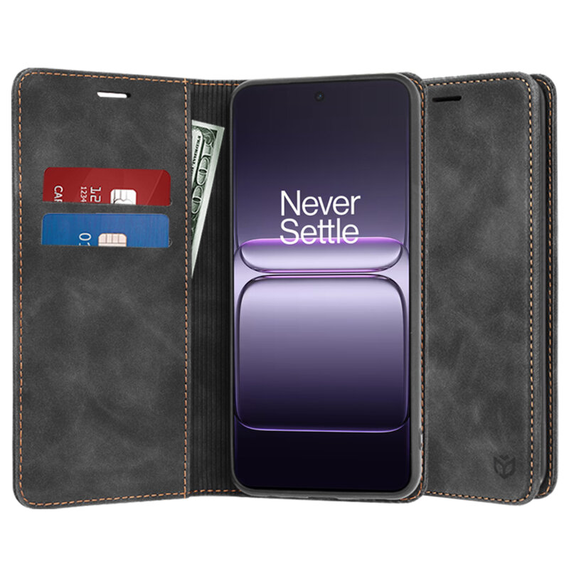 Husa piele OnePlus Nord CE5 Techsuit Confy Cover, negru