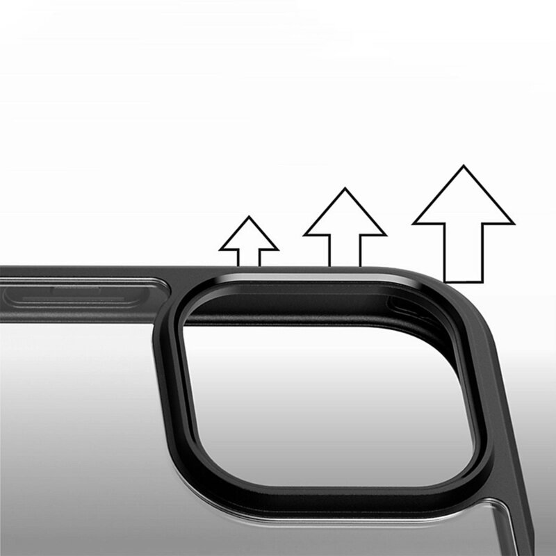 Husa iPhone 16 PanzerGlass® HardCase Black MagSafe & Frame Series, transparenta