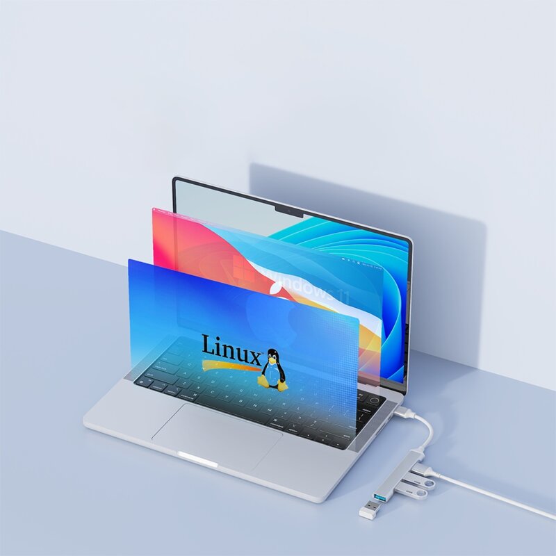 Hub USB la 3x USB, 1x Type-C Techsuit PolarisBridge H19