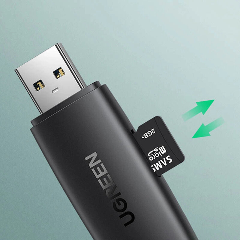 Card reader tip C/USB la SD/TF Ugreen, 5Gbps, negru, 80191
