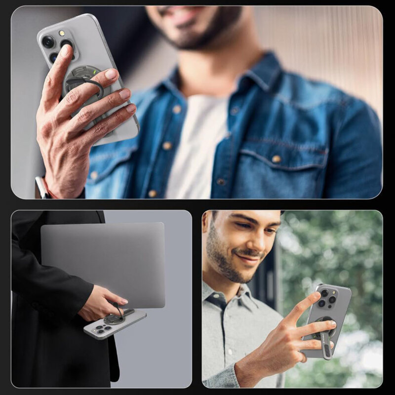 Suport MagSafe telefon 360° premium din aluminiu, Techsuit AluStandX SB1