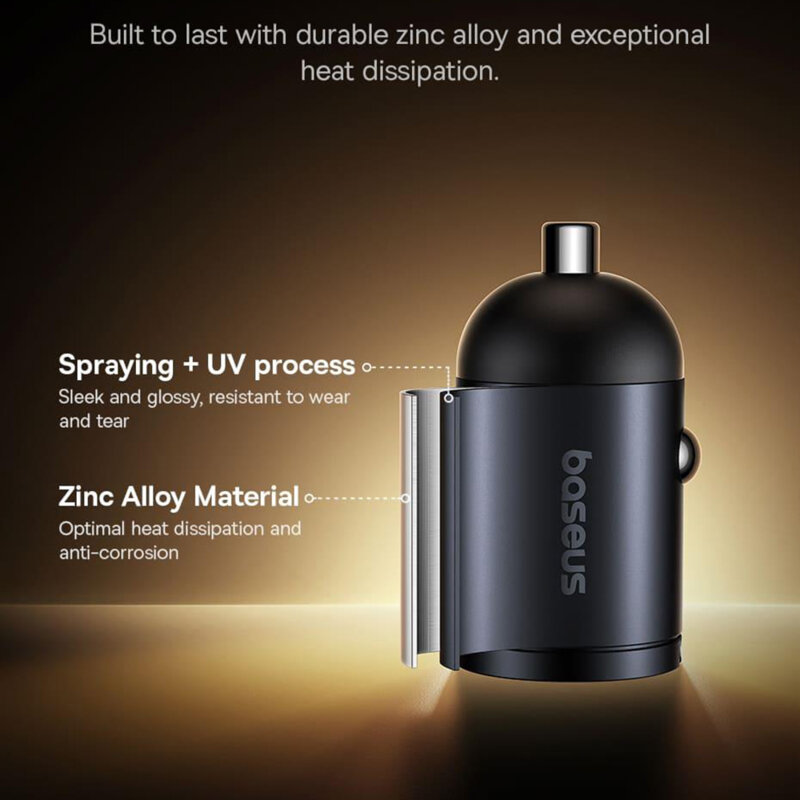 Mini incarcator auto Type-C 12V, 30W Baseus, C00035001121-03