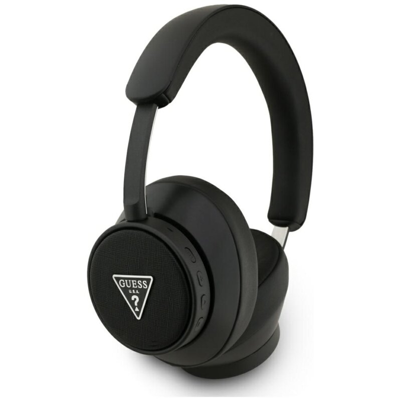 Casti bluetooth Guess Saffiano Triangle Logo, negru, GUBHC15PGMRTRK