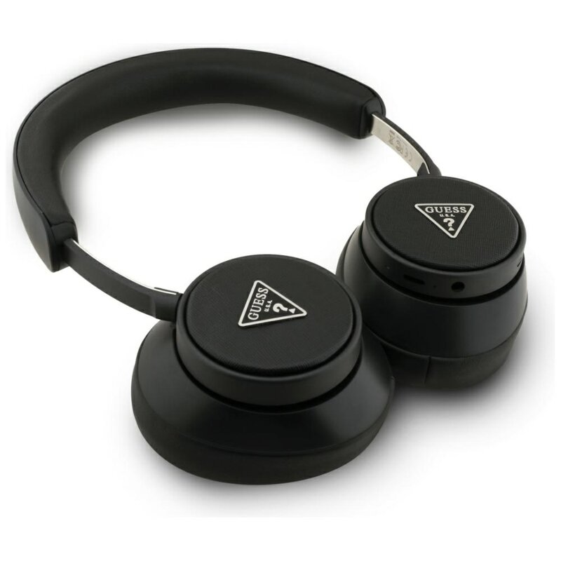Casti bluetooth Guess Saffiano Triangle Logo, negru, GUBHC15PGMRTRK