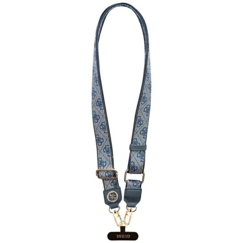 Lanyard telefon universal Guess 4G Strass Metal Logo, albastru, GUUCNP4DGMB
