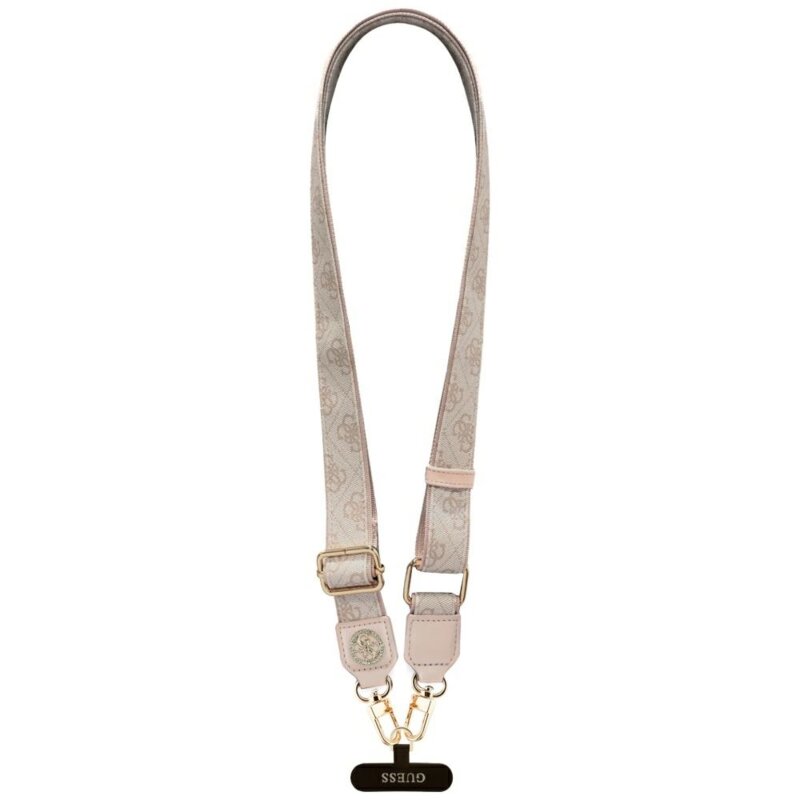 Lanyard telefon universal Guess 4G Strass Metal Logo, roz, GUUCNP4DGMP
