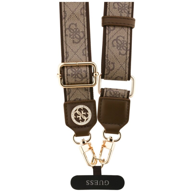 Lanyard telefon universal Guess 4G Strass Metal Logo, maro, GUUCNP4DGMW