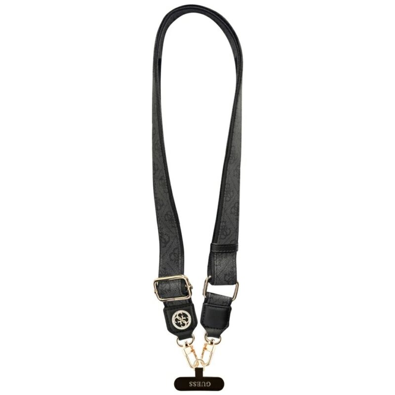 Lanyard telefon universal Guess 4G Strass Metal Logo, negru, GUUCNP4DGMK