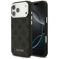 Husa iPhone 17 Pro Max Guess Peony Hot Stamp Script MagSafe, negru, GUHMP17XPSPOSSSK