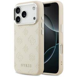 Husa iPhone 17 Pro Guess Peony Hot Stamp Script MagSafe, bej, GUHMP17LPSPOSSSE
