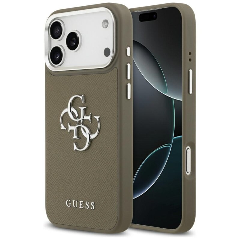 Husa originala Guess iPhone 17 Pro Max Hardcase Grained Big 4G Classic Logo, maro, GUHCP17XPG4SMCEW