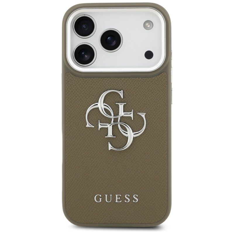 Husa originala Guess iPhone 17 Pro Hardcase Grained Big 4G Classic Logo, maro, GUHCP17LPG4SMCEW