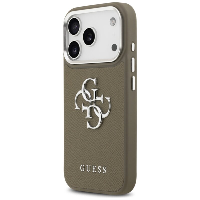 Husa originala Guess iPhone 17 Pro Hardcase Grained Big 4G Classic Logo, maro, GUHCP17LPG4SMCEW