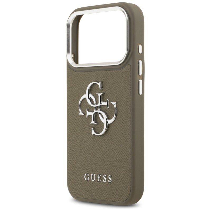 Husa originala Guess iPhone 17 Pro Hardcase Grained Big 4G Classic Logo, maro, GUHCP17LPG4SMCEW