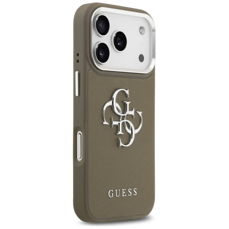 Husa originala Guess iPhone 17 Pro Hardcase Grained Big 4G Classic Logo, maro, GUHCP17LPG4SMCEW