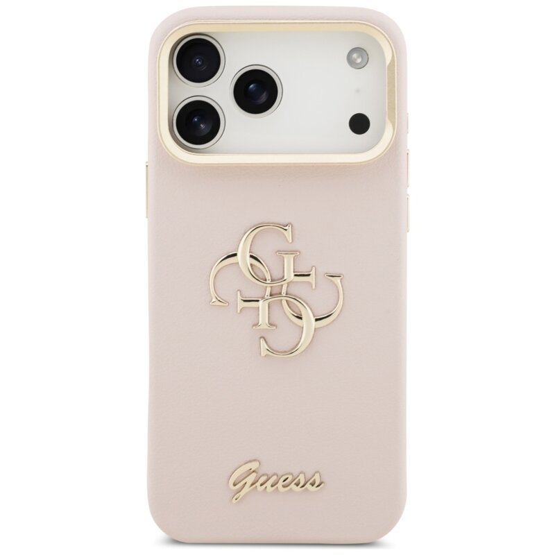 Husa originala Guess iPhone 17 Pro Max Grained Big 4G Stand Camera, roz, GUHCP17XPCS4GSP