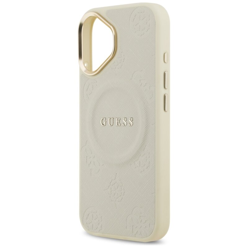 Husa Guess Peony Hot Stamp MagSafe iPhone 17, bej, GUHMP17SPSAMSECE