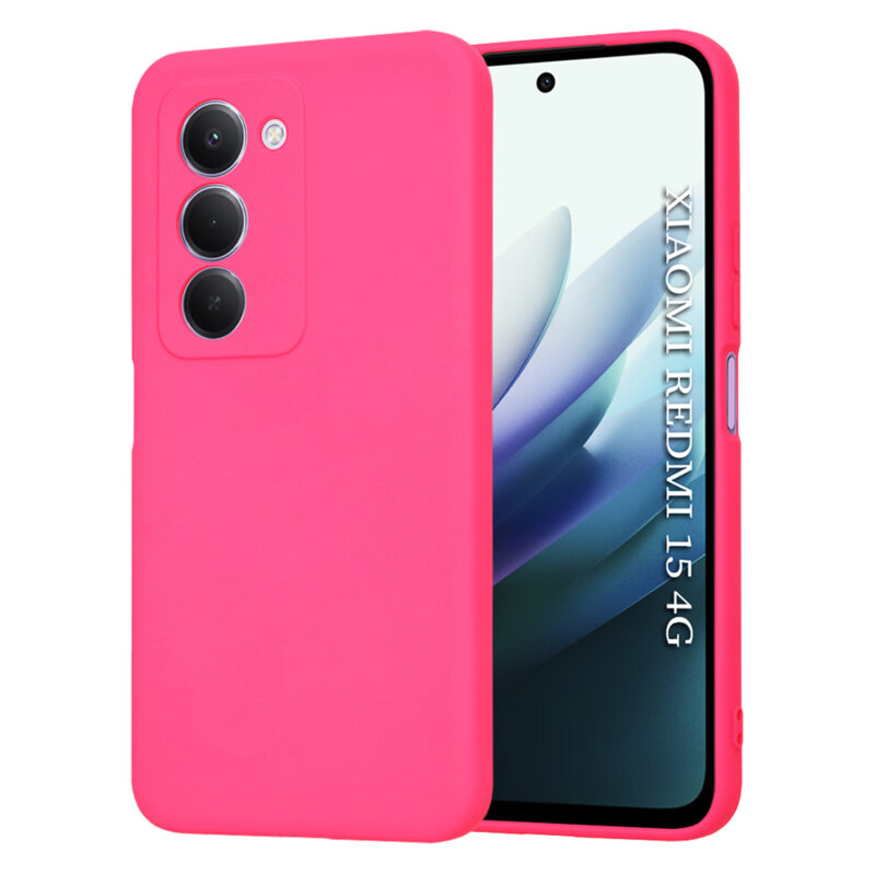 Husa silicon Xiaomi Redmi 15 4G Techsuit SoftFlex, fucsia