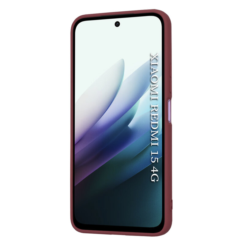 Husa silicon Xiaomi Redmi 15 4G Techsuit SoftFlex, bordo