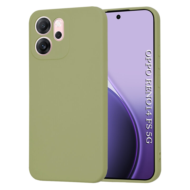 Husa silicon Oppo Reno14 FS 5G Techsuit SoftFlex, verde deschis