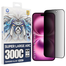 Folie sticla iPhone 16 Plus Lito D+ Max Privacy 300C, negru