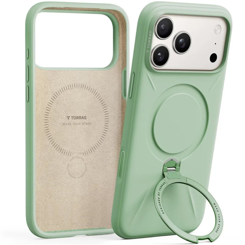 Husa iPhone 17 Pro Torras QPRO Silicone Series, verde