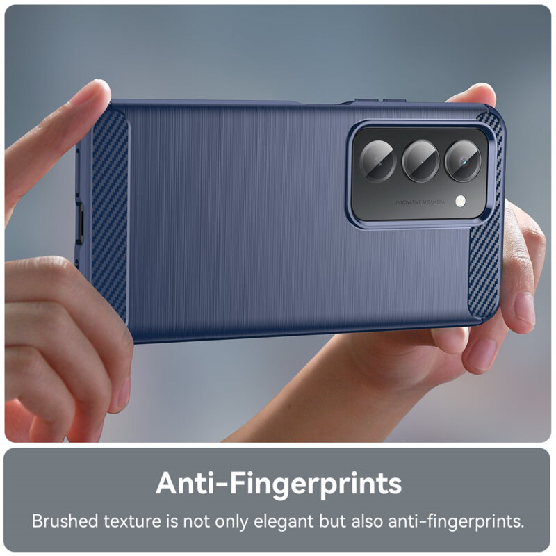 Husa Xiaomi Redmi 15 4G Techsuit Carbon Silicone, albastru