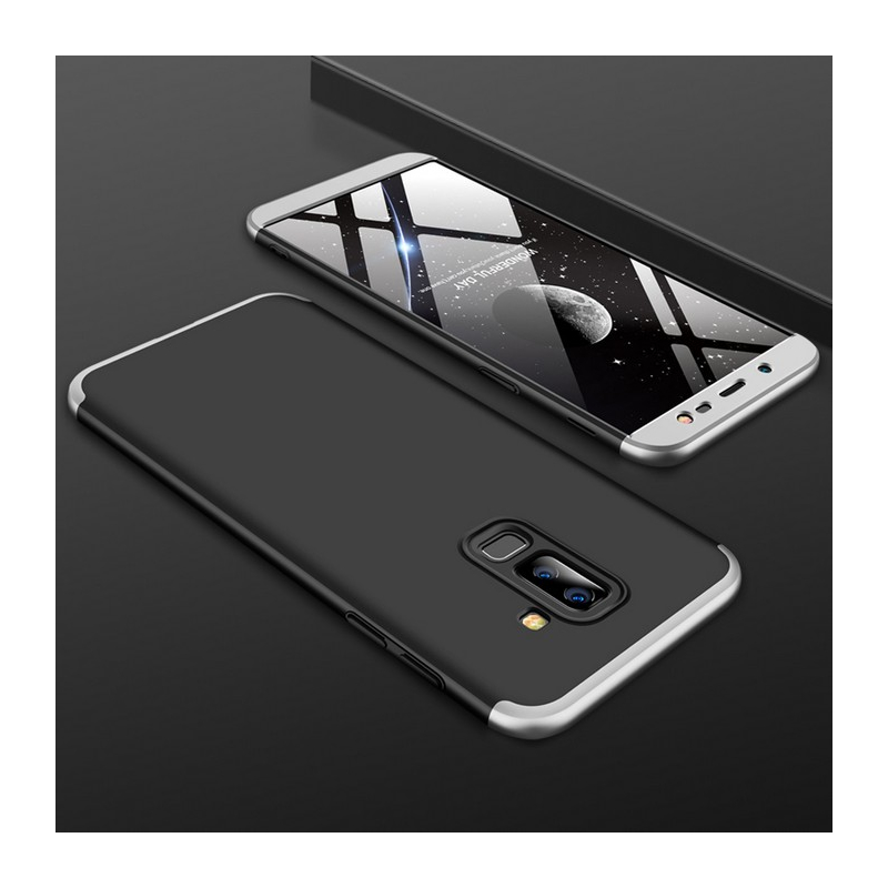 Husa Samsung Galaxy J8 2018 GKK 360 Full Cover Negru-Argintiu