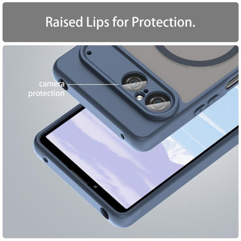 Husa Sony Xperia 10 VII Techsuit HaloFrost II MagSafe, bleumarin