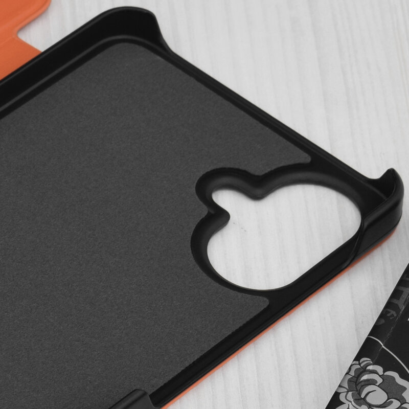 Husa Samsung Galaxy A07 4G Eco Leather View flip tip carte, portocaliu