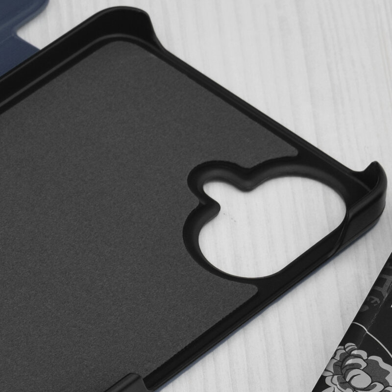 Husa Samsung Galaxy A07 4G Eco Leather View flip tip carte, albastru