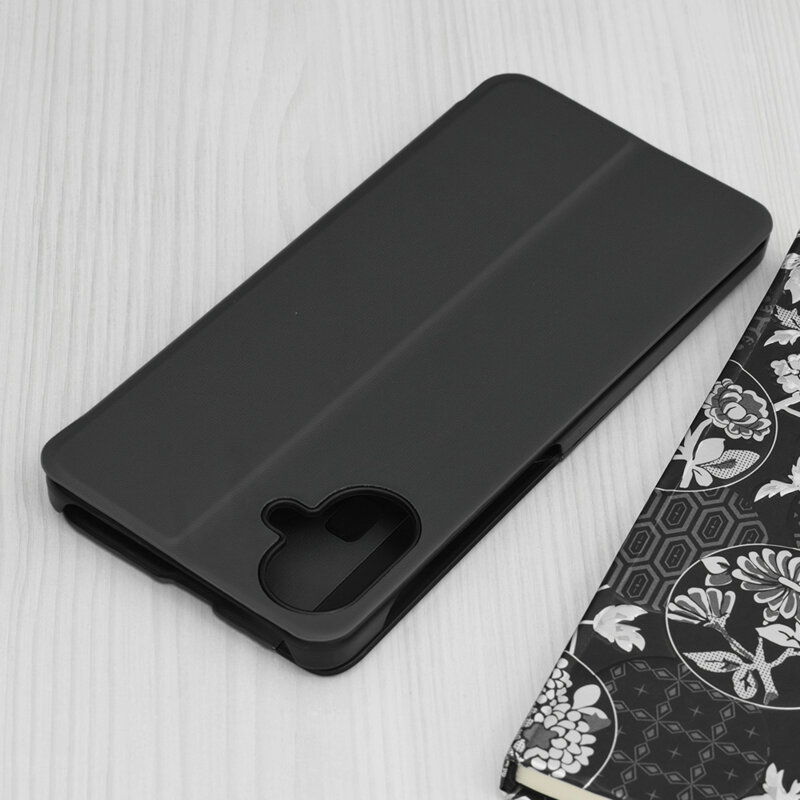 Husa Samsung Galaxy A07 4G Eco Leather View flip tip carte, negru