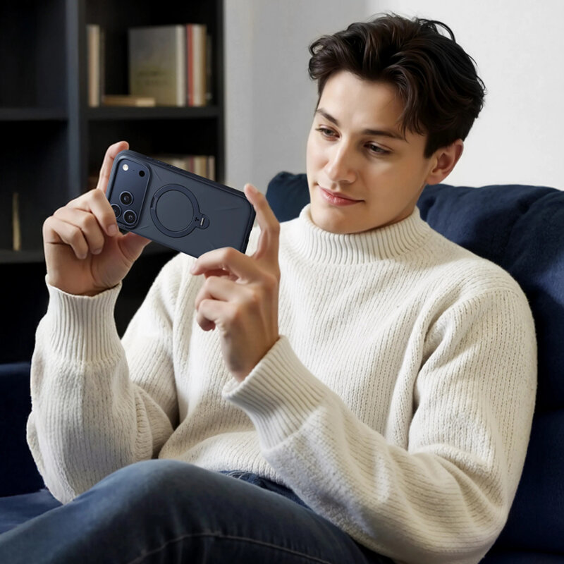 Husa iPhone 17 Pro Max Torras QPRO Silicone Series, bleu