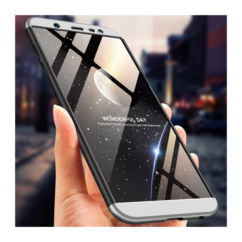 Husa Samsung Galaxy A6 Plus 2018 GKK 360 Full Cover Negru-Argintiu