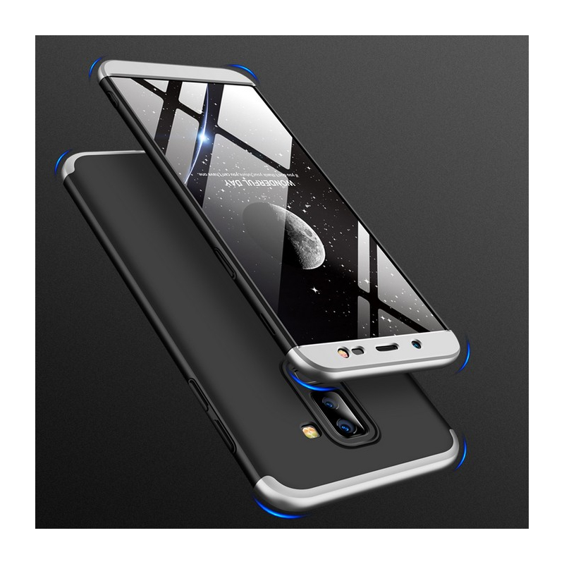 Husa Samsung Galaxy A6 Plus 2018 GKK 360 Full Cover Negru-Argintiu