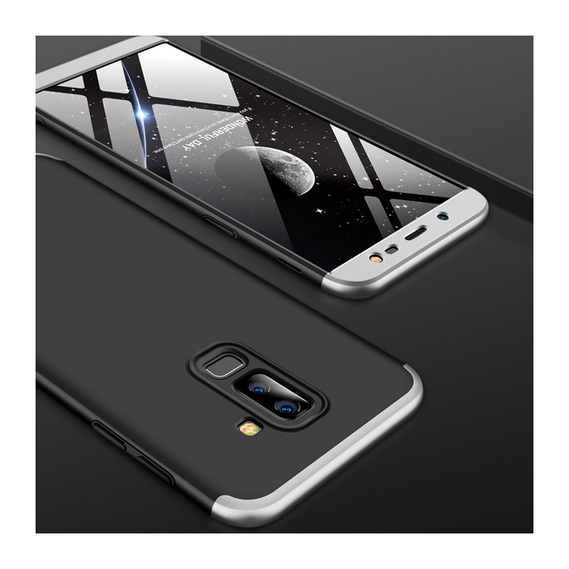 Husa Samsung Galaxy A6 Plus 2018 GKK 360 Full Cover Negru-Argintiu