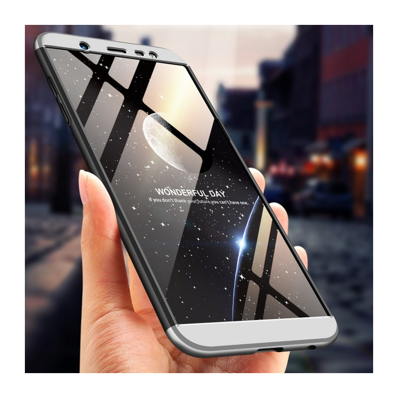 Husa Samsung Galaxy A6 Plus 2018 GKK 360 Full Cover Negru-Argintiu