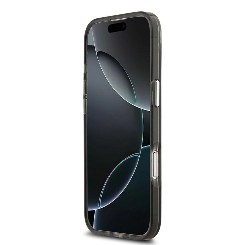 Husa iPhone 17 Air originala Guess IML Gradient Triangle Logo MagSafe, negru, GUHMP17MHGTMLCGK