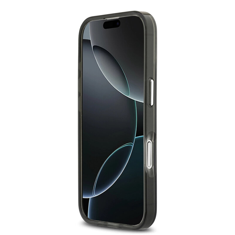 Husa iPhone 17 originala Guess IML Gradient Triangle Logo MagSafe, negru, GUHMP17SHGTMLCGK