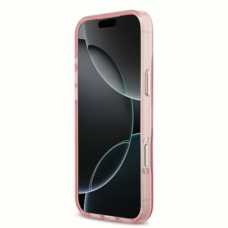 Husa iPhone 17 Pro Karl Lagerfeld IML Choupette Sketch Logo MagSafe, roz, KLHMP17LHGCHGKBP