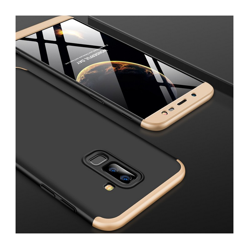 Husa Samsung Galaxy A6 Plus 2018 GKK 360 Full Cover Negru-Auriu