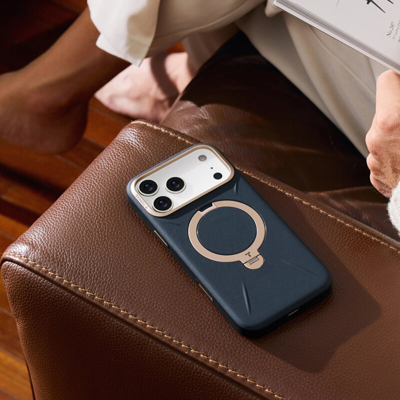 Husa iPhone 17 Pro Torras QPRO Leather Series, negru