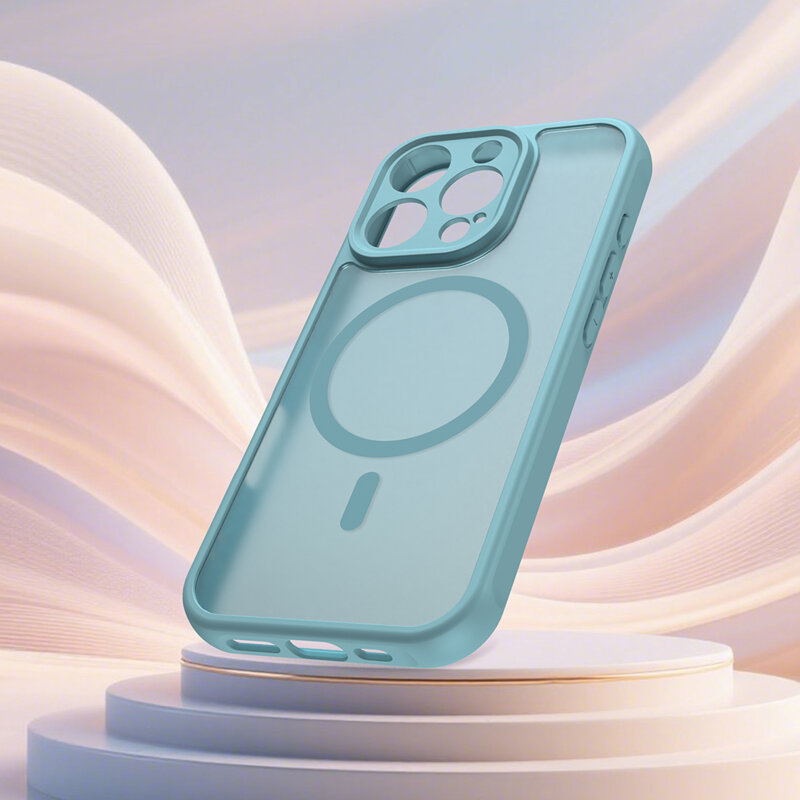 Husa iPhone 16 Pro Techsuit HaloFrost II MagSafe, verde menta