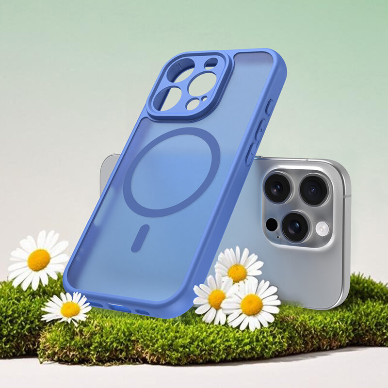 Husa iPhone 16 Pro Techsuit HaloFrost II MagSafe, albastru