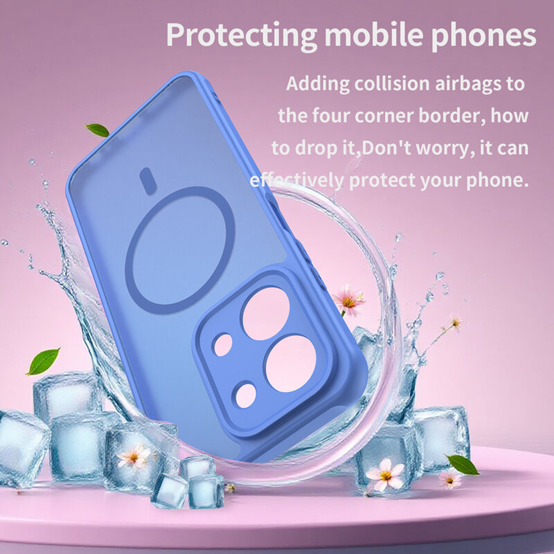 Husa Xiaomi Redmi 15C 4G Techsuit HaloFrost II MagSafe, albastru