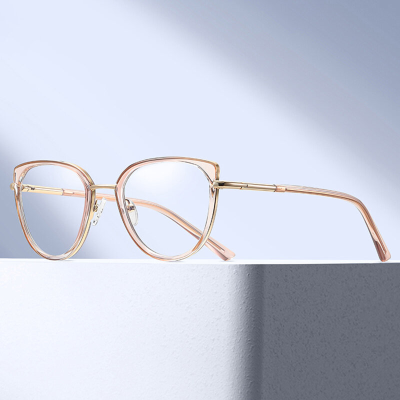 Ochelari antireflex dama pentru calculator Techsuit, auriu/negru, 82290