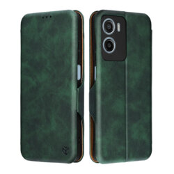Husa 360° Motorola Moto E15 Techsuit Safe Wallet Plus, verde
