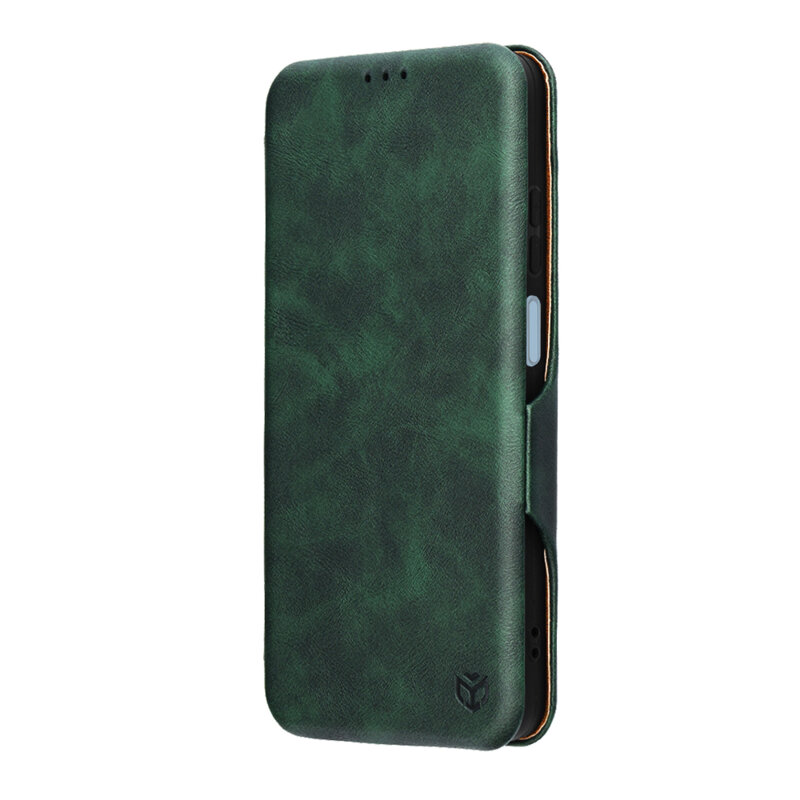 Husa 360° Motorola Moto E15 Techsuit Safe Wallet Plus, verde